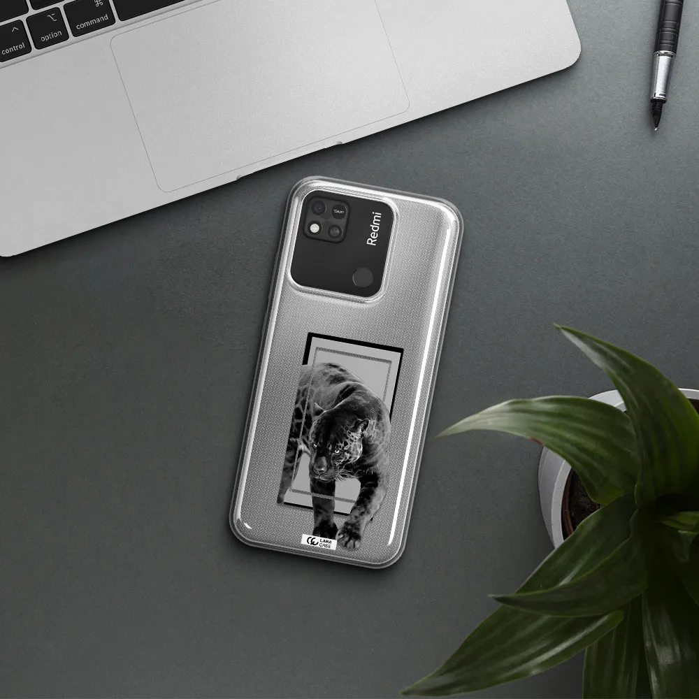 a black tiger with spots on its face Xiaomi Redmi 10A Clear TPU Case