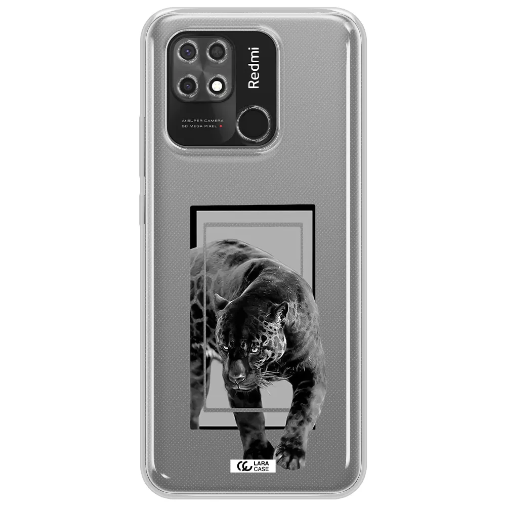 a black tiger with spots on its face Xiaomi Redmi 10C Clear TPU Case