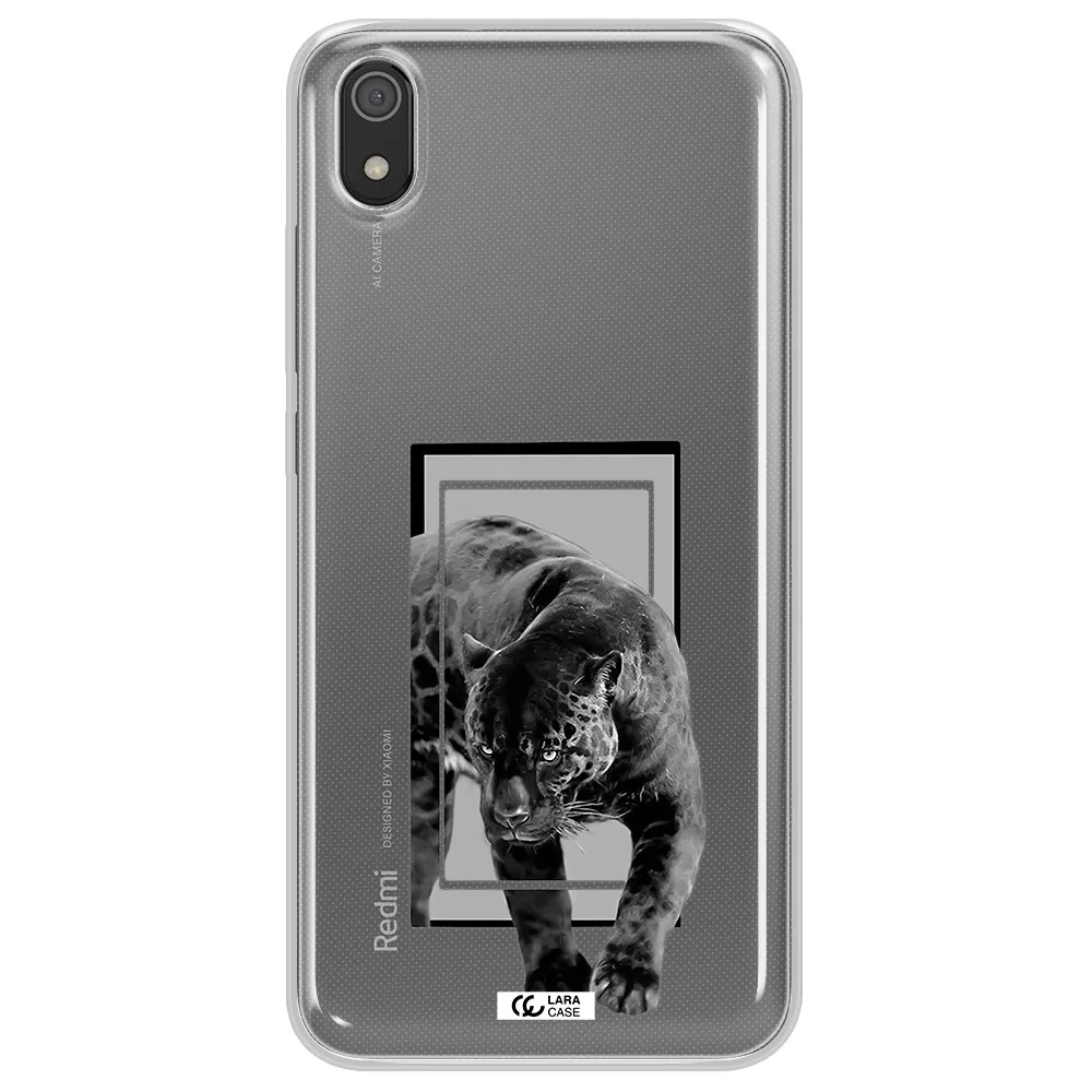 a black tiger with spots on its face Xiaomi Redmi 7A Clear TPU Case