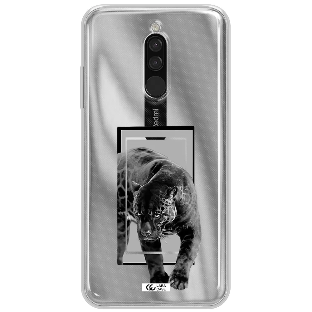 A Black Tiger With Spots On Its Face Xiaomi Redmi 8 Clear Tpu Case