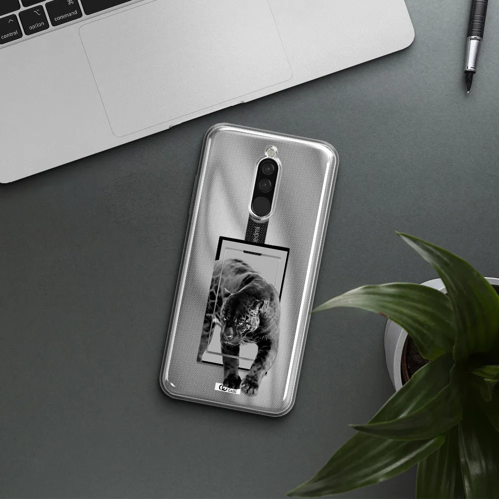 A Black Tiger With Spots On Its Face Xiaomi Redmi 8 Clear Tpu Case