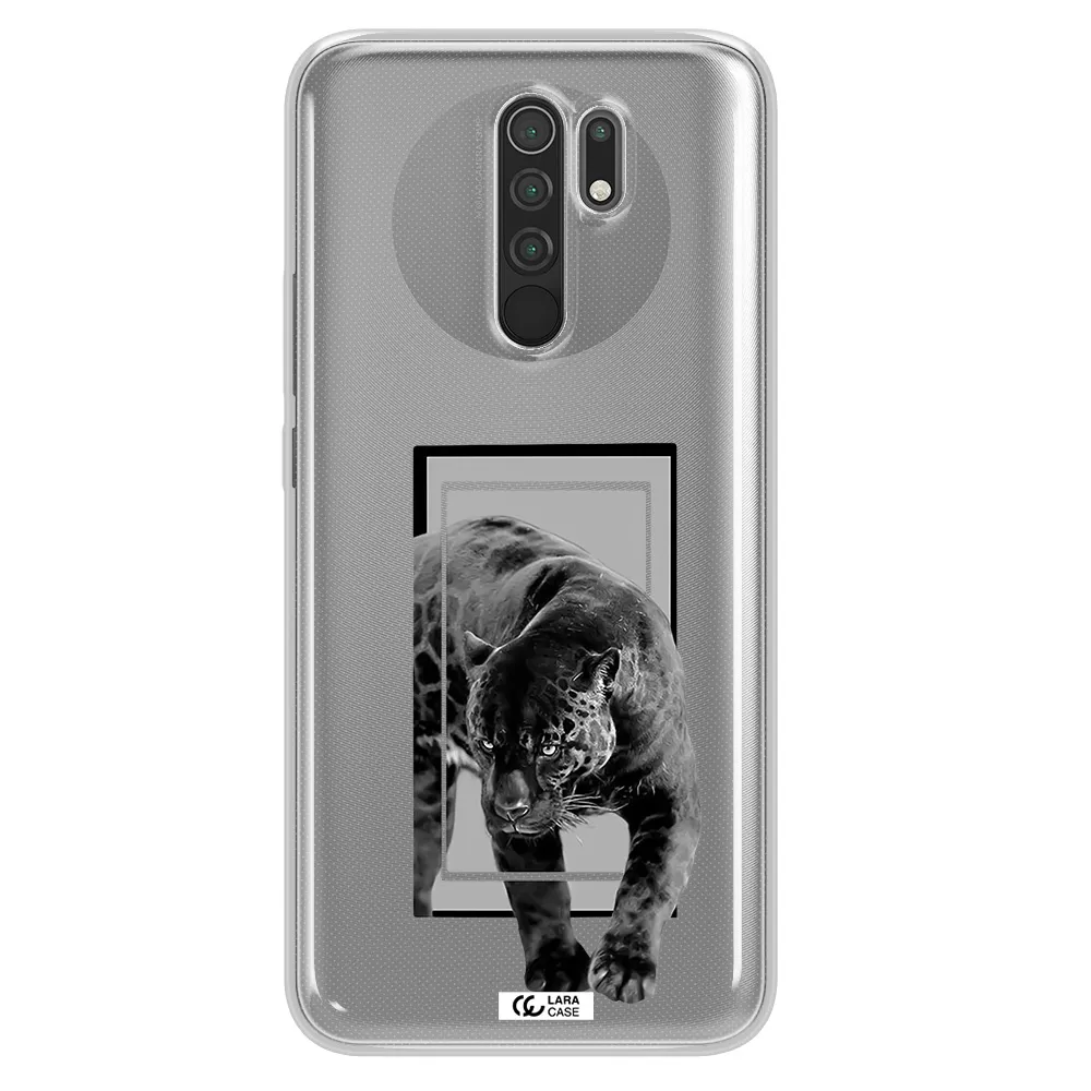 a black tiger with spots on its face Xiaomi Redmi 9 Clear TPU Case
