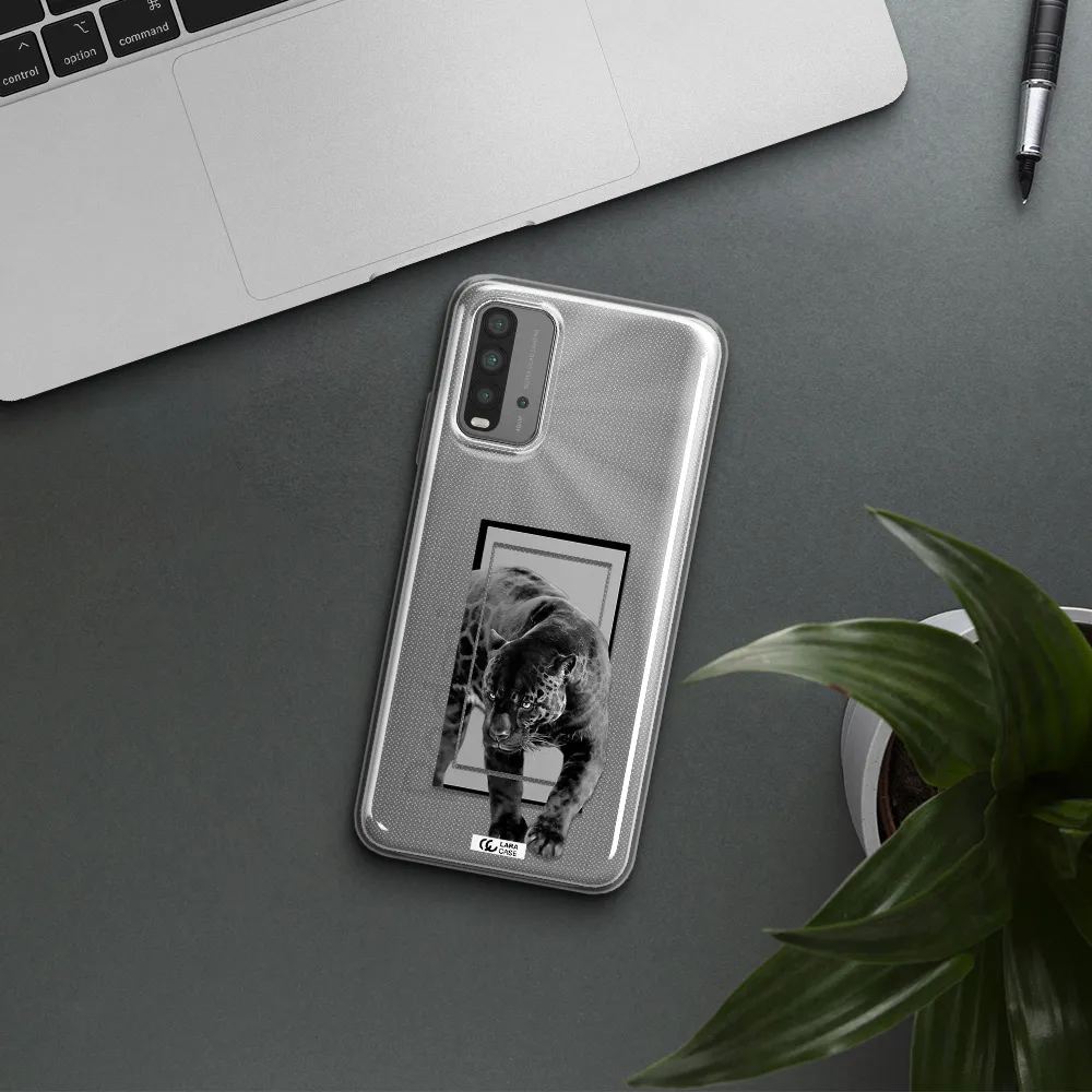 a black tiger with spots on its face Xiaomi Redmi 9T Clear TPU Case