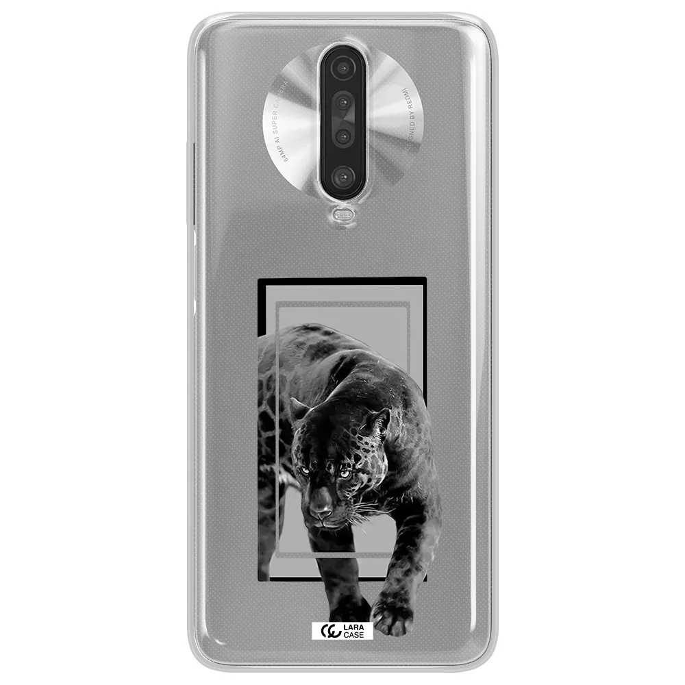 a black tiger with spots on its face Xiaomi Redmi K30 Clear TPU Case