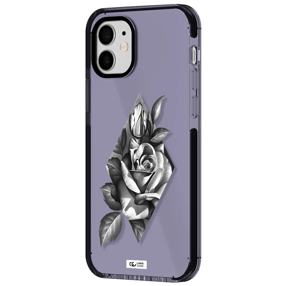 a drawing of a rose Apple iPhone 11 impact Lilac Case
