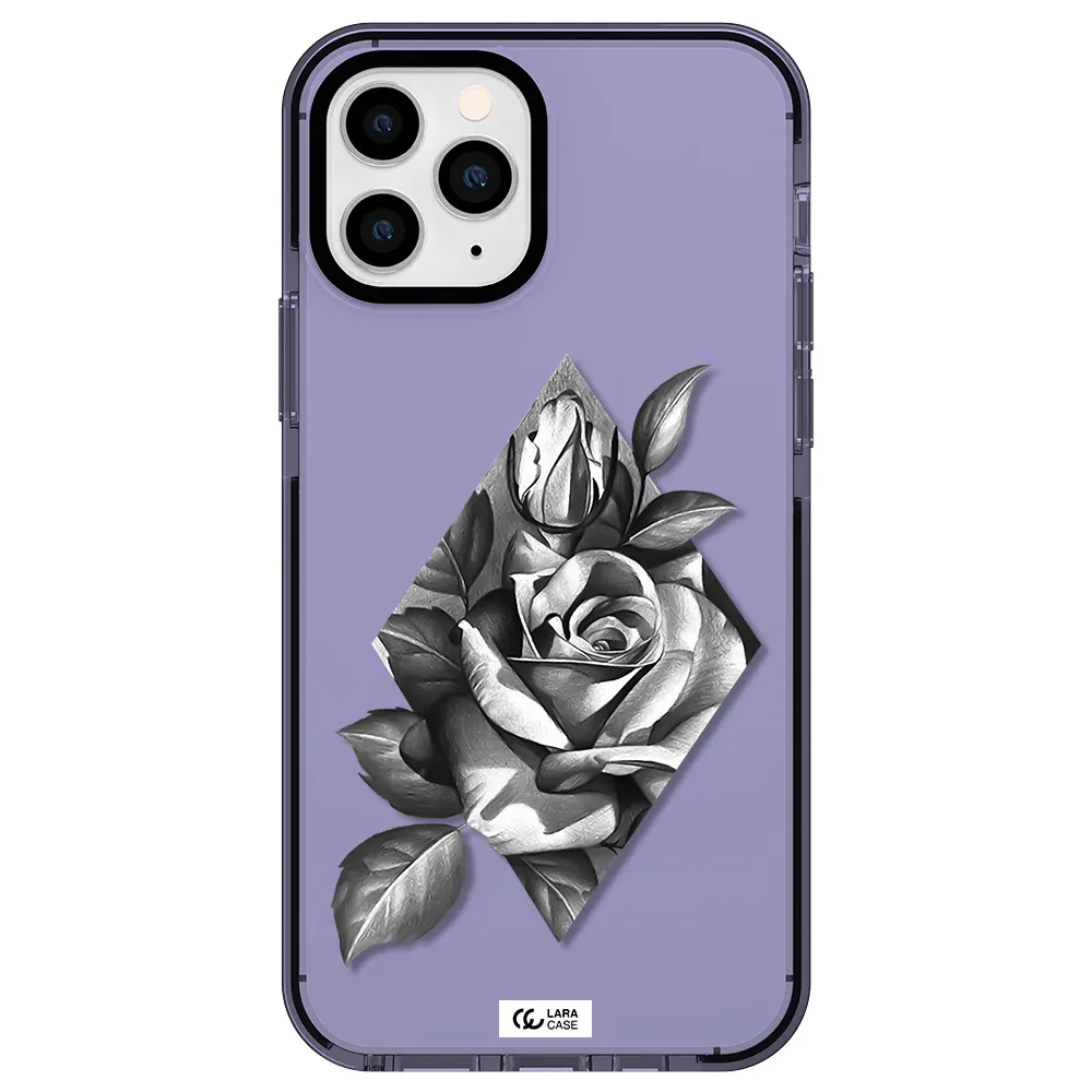 a drawing of a rose Apple iPhone 11 pro impact Lilac Case