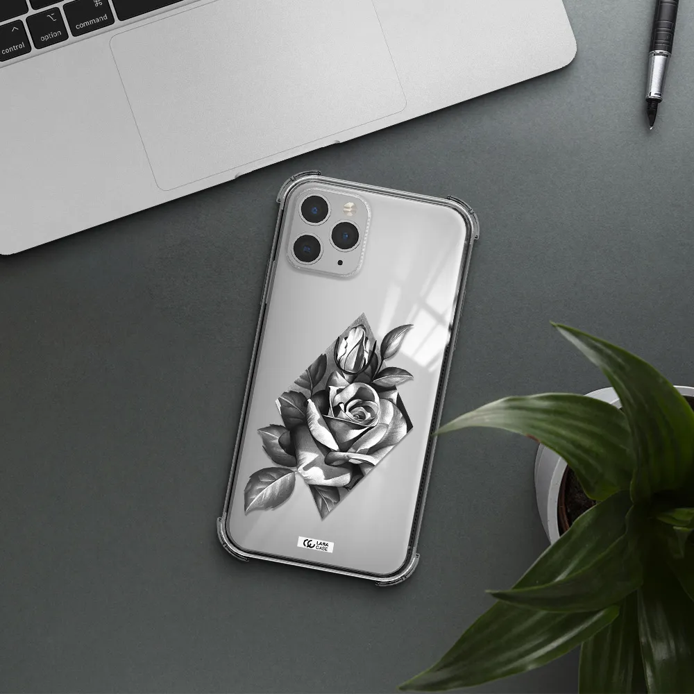 a drawing of a rose Apple iPhone 11 pro max Clear PC Case