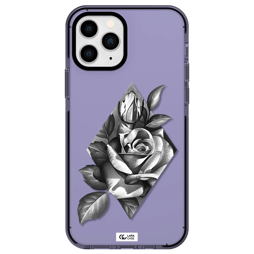 a drawing of a rose Apple iPhone 11 pro max impact Lilac Case