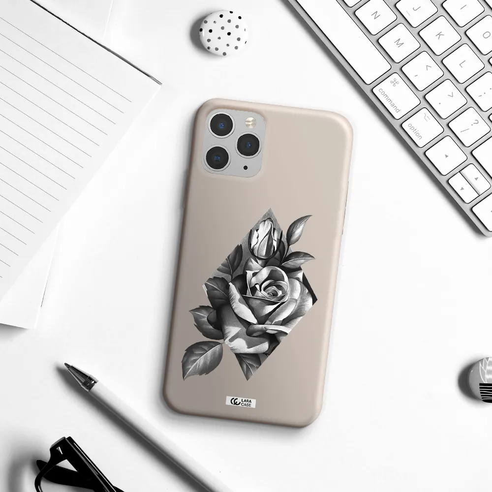 a drawing of a rose Apple iPhone 11 pro max Silicone Stone Case