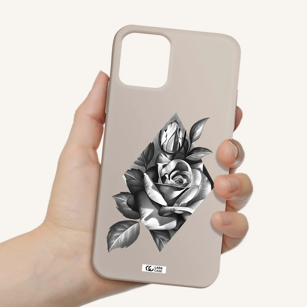 a drawing of a rose Apple iPhone 11 pro Silicone Stone Case