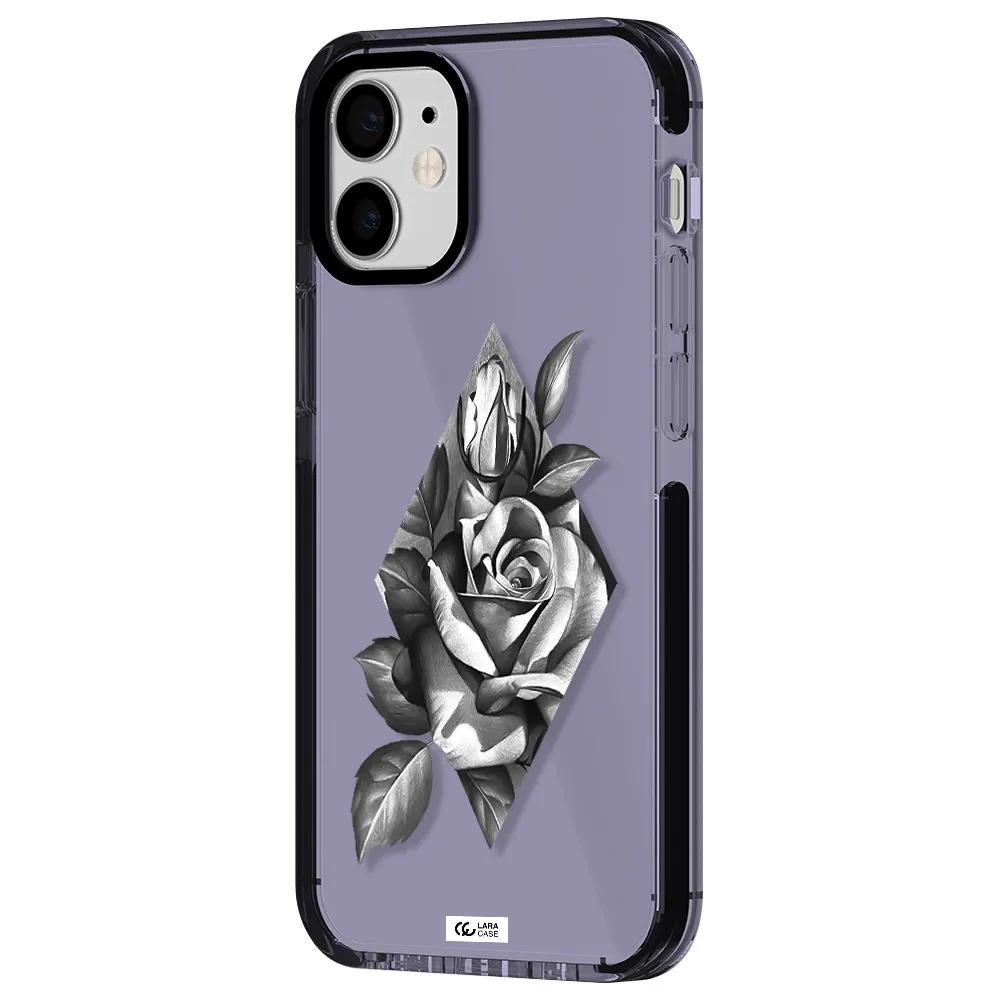 a drawing of a rose Apple iPhone 12 mini impact Lilac Case