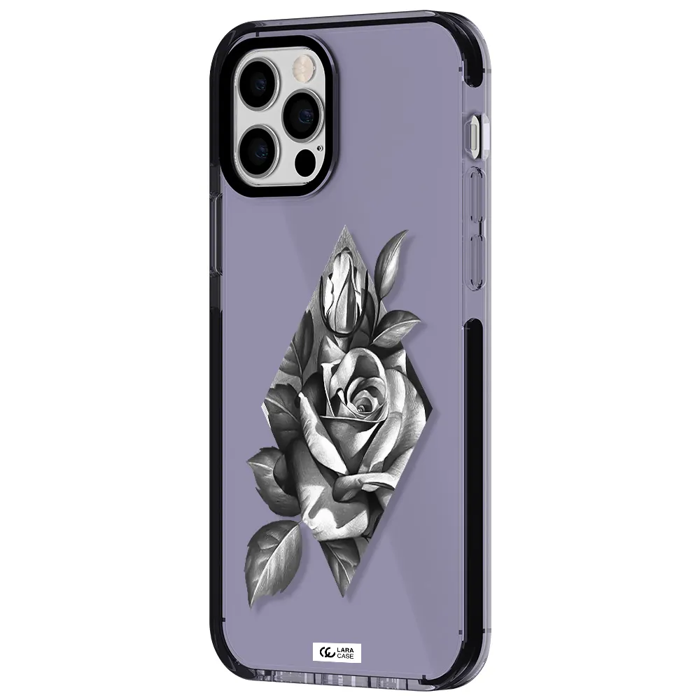 a drawing of a rose Apple iPhone 12 pro impact Lilac Case
