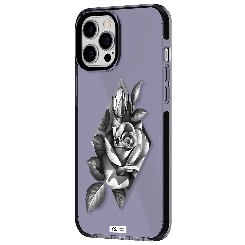 a drawing of a rose Apple iPhone 12 pro max impact Lilac Case
