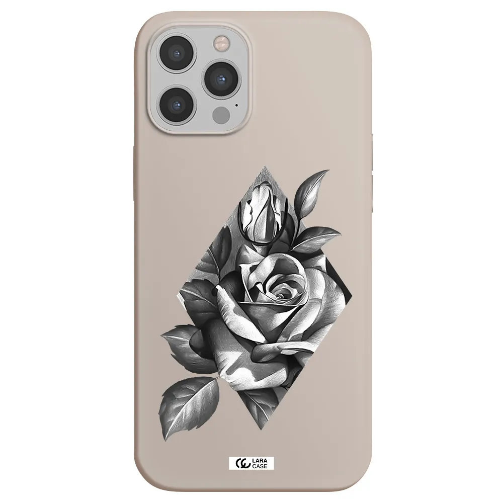 a drawing of a rose Apple iPhone 12 pro max Silicone Stone Case
