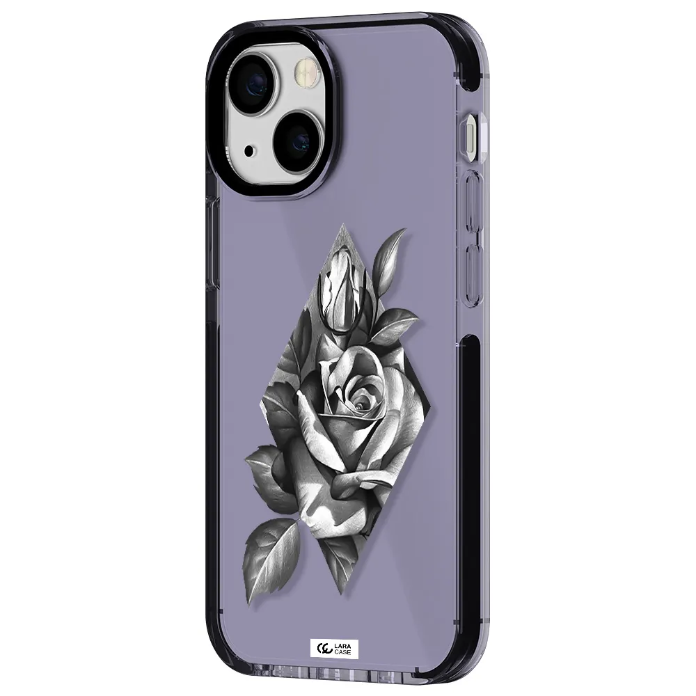 a drawing of a rose Apple iPhone 13 mini impact Lilac Case