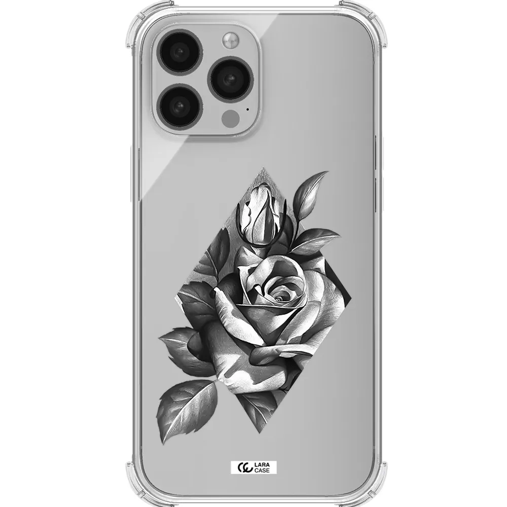 a drawing of a rose Apple iPhone 13 Pro Clear PC Case