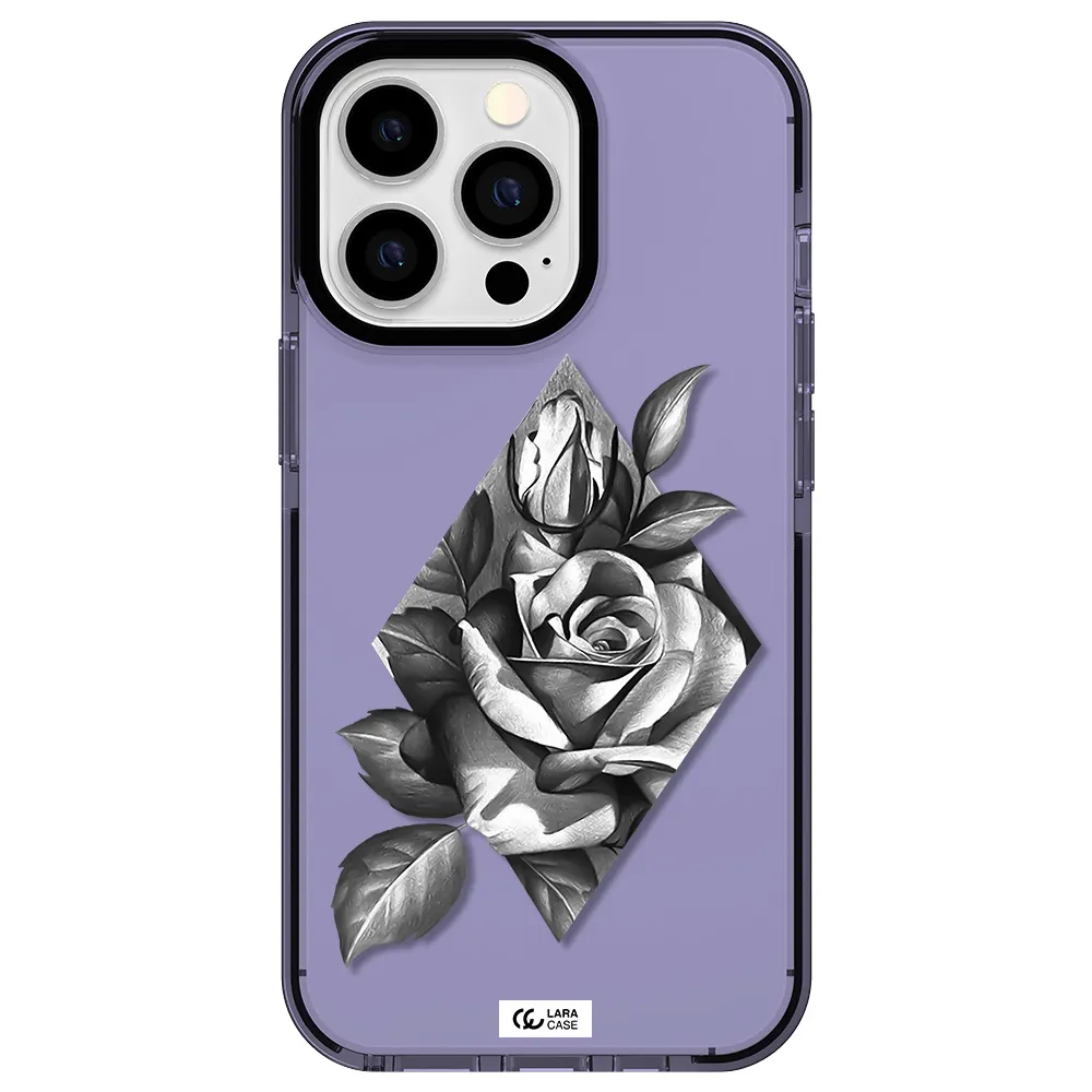 a drawing of a rose Apple iPhone 13 Pro impact Lilac Case