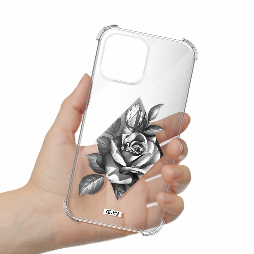 a drawing of a rose Apple iPhone 13 Pro Max Clear PC Case