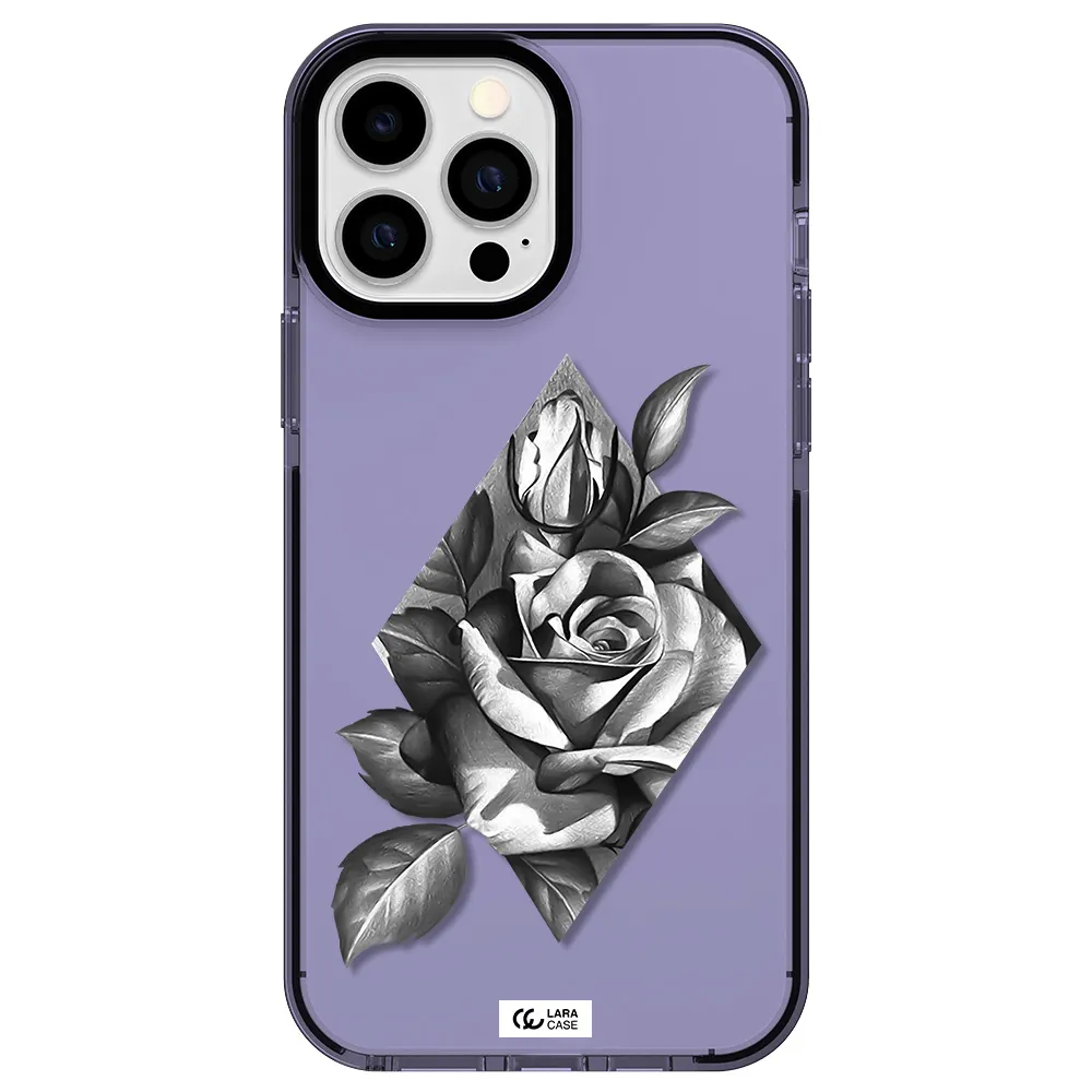 a drawing of a rose Apple iPhone 13 Pro Max impact Lilac Case