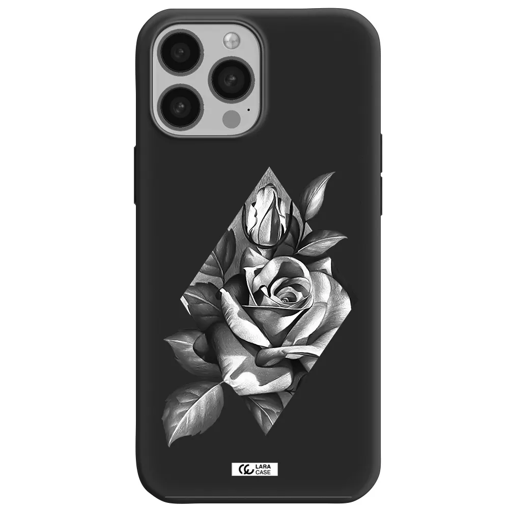 a drawing of a rose Apple iPhone 13 Pro Silicone black Case