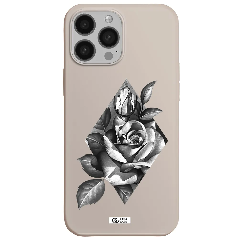 a drawing of a rose Apple iPhone 13 Pro Silicone Stone Case