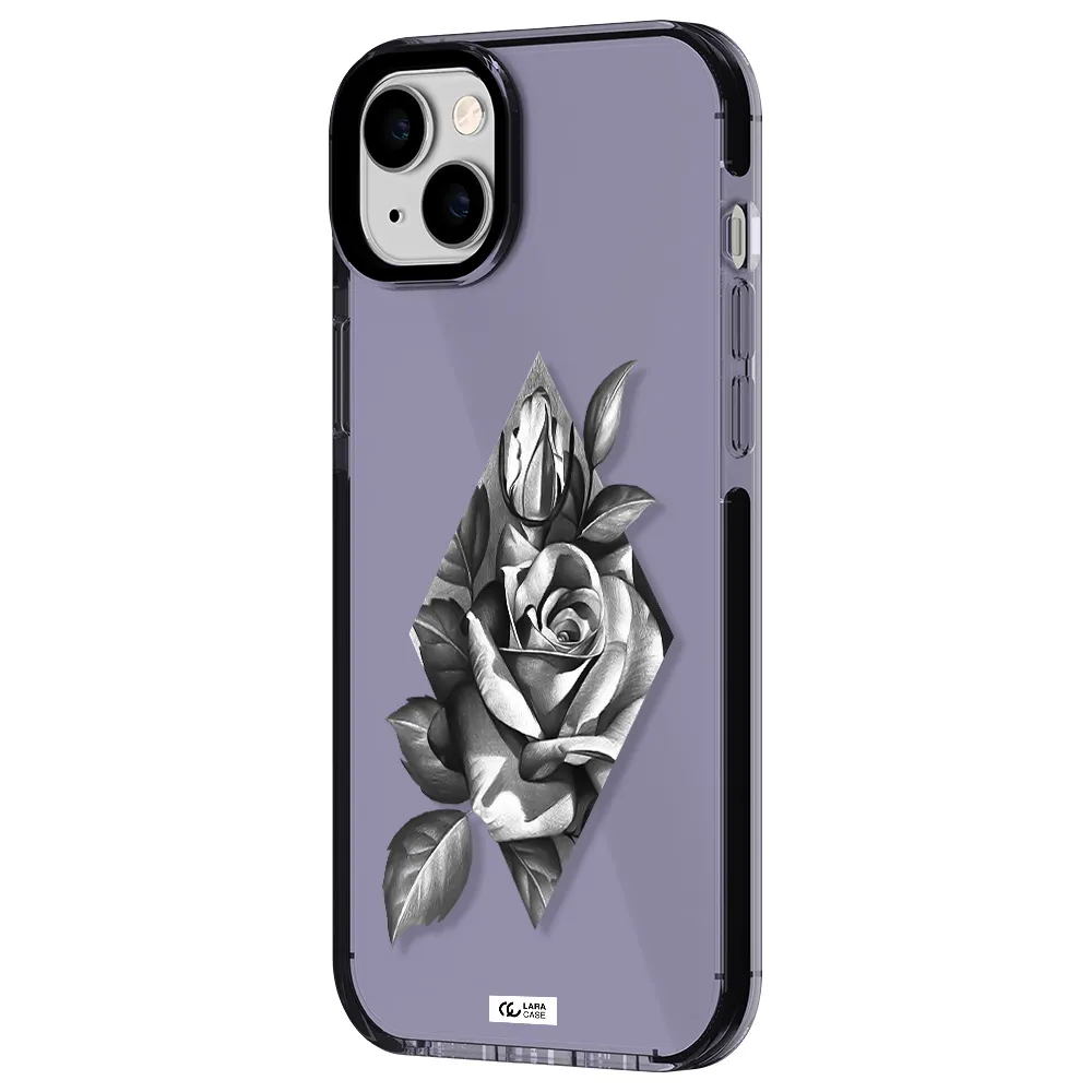 a drawing of a rose Apple iPhone 14 plus impact Lilac Case