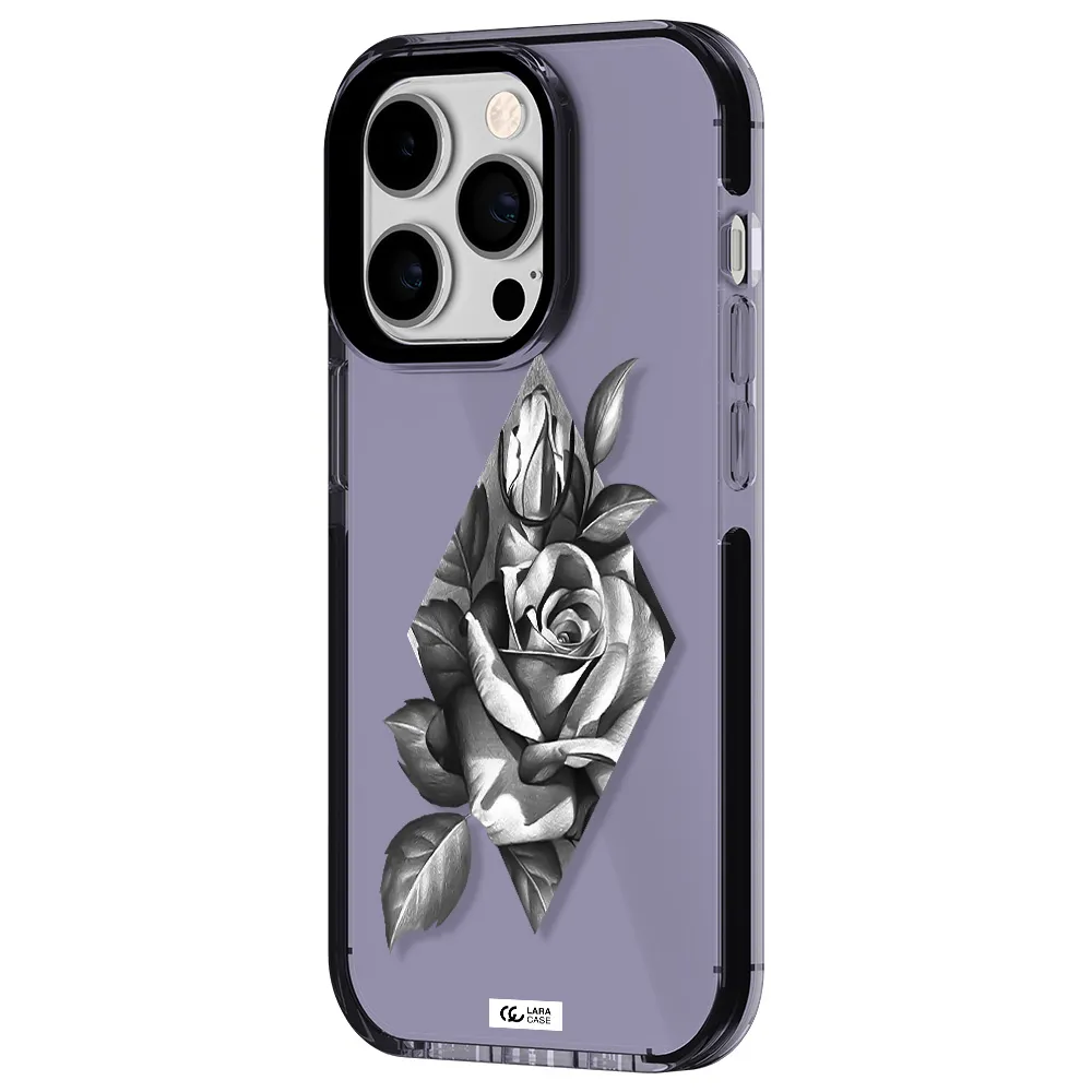 a drawing of a rose Apple iPhone 14 pro impact Lilac Case