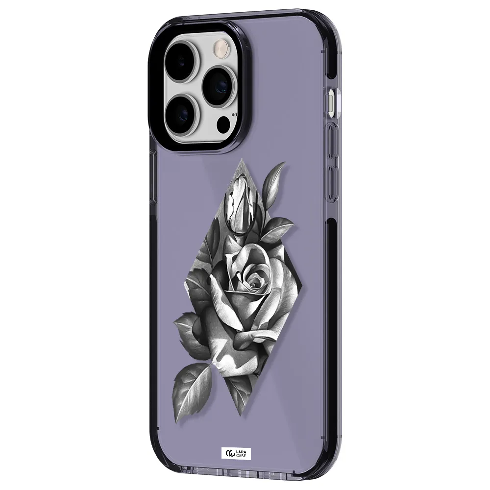 a drawing of a rose Apple iPhone 14 pro max impact Lilac Case