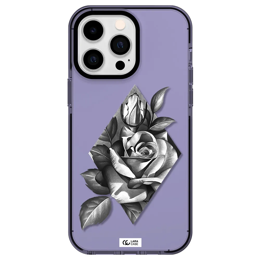 a drawing of a rose Apple iPhone 15 Pro impact Lilac Case