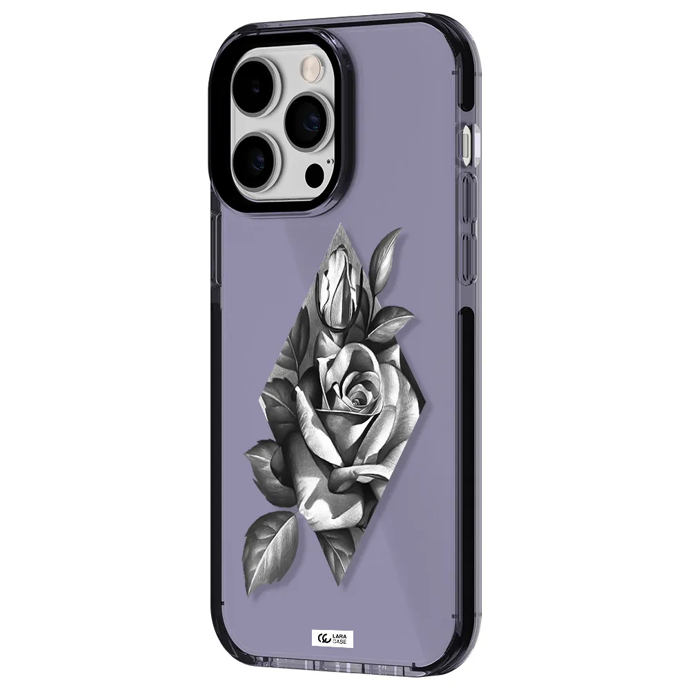 a drawing of a rose Apple iPhone 15 Pro Max impact Lilac Case