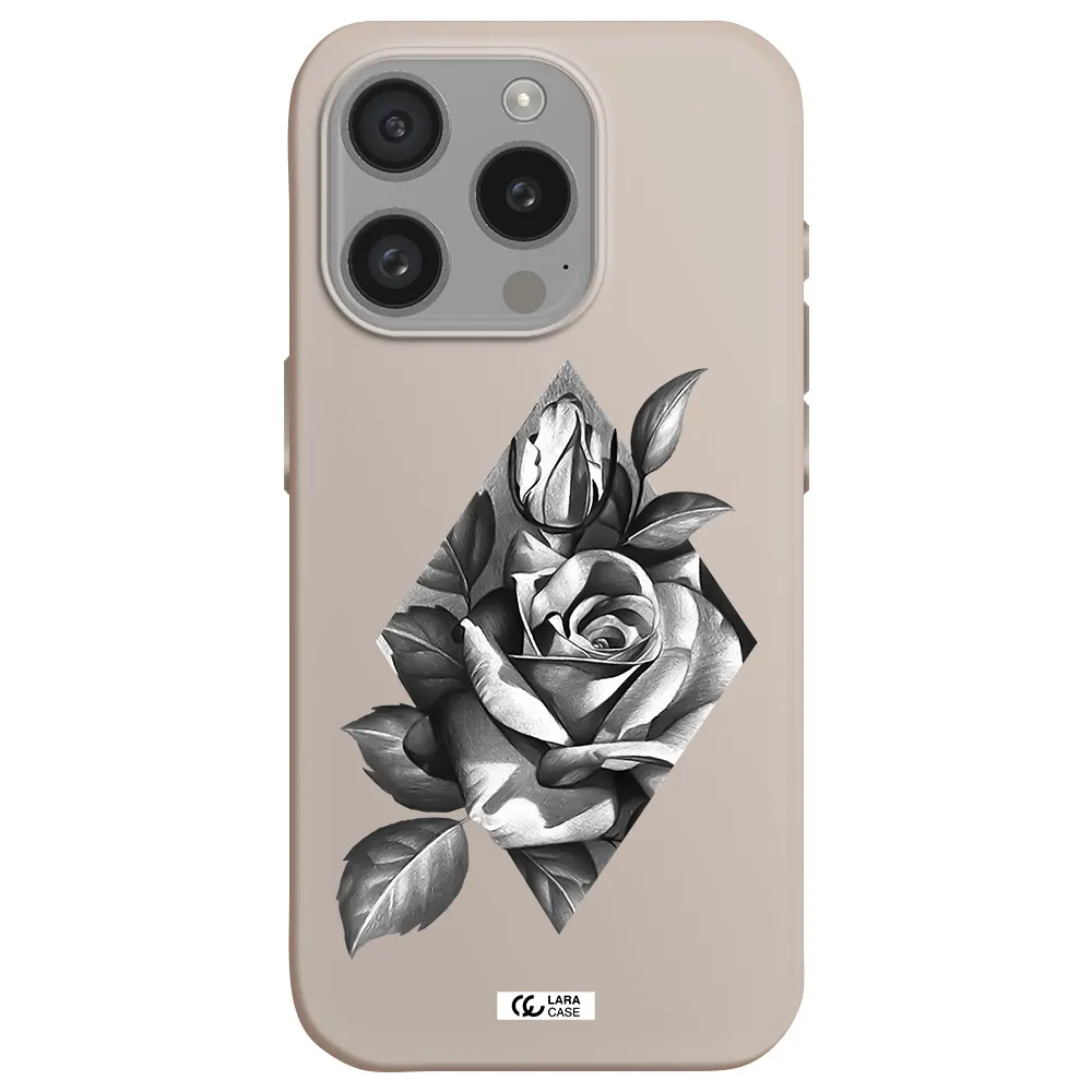 A Drawing Of A Rose Apple Iphone 15 Pro Silicone Stone Case