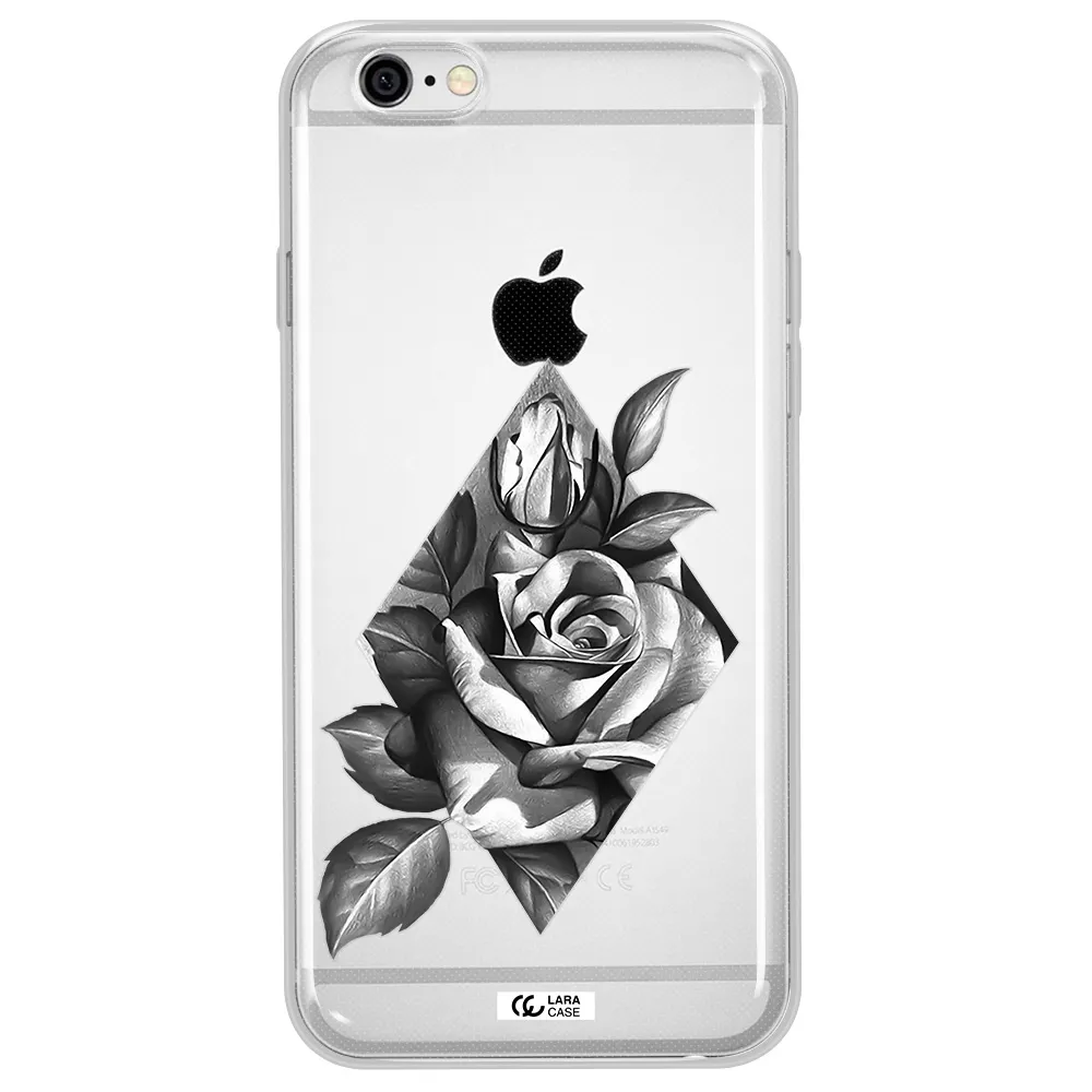 a drawing of a rose Apple iPhone 6 Clear TPU Case