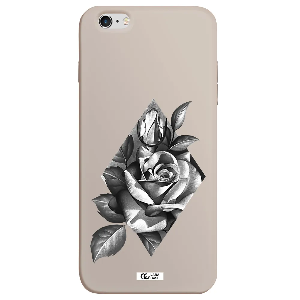 a drawing of a rose Apple iPhone 6 plus Silicone Stone Case