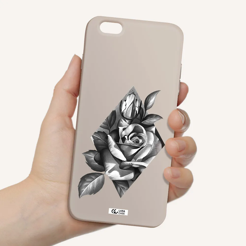 a drawing of a rose Apple iPhone 6 plus Silicone Stone Case