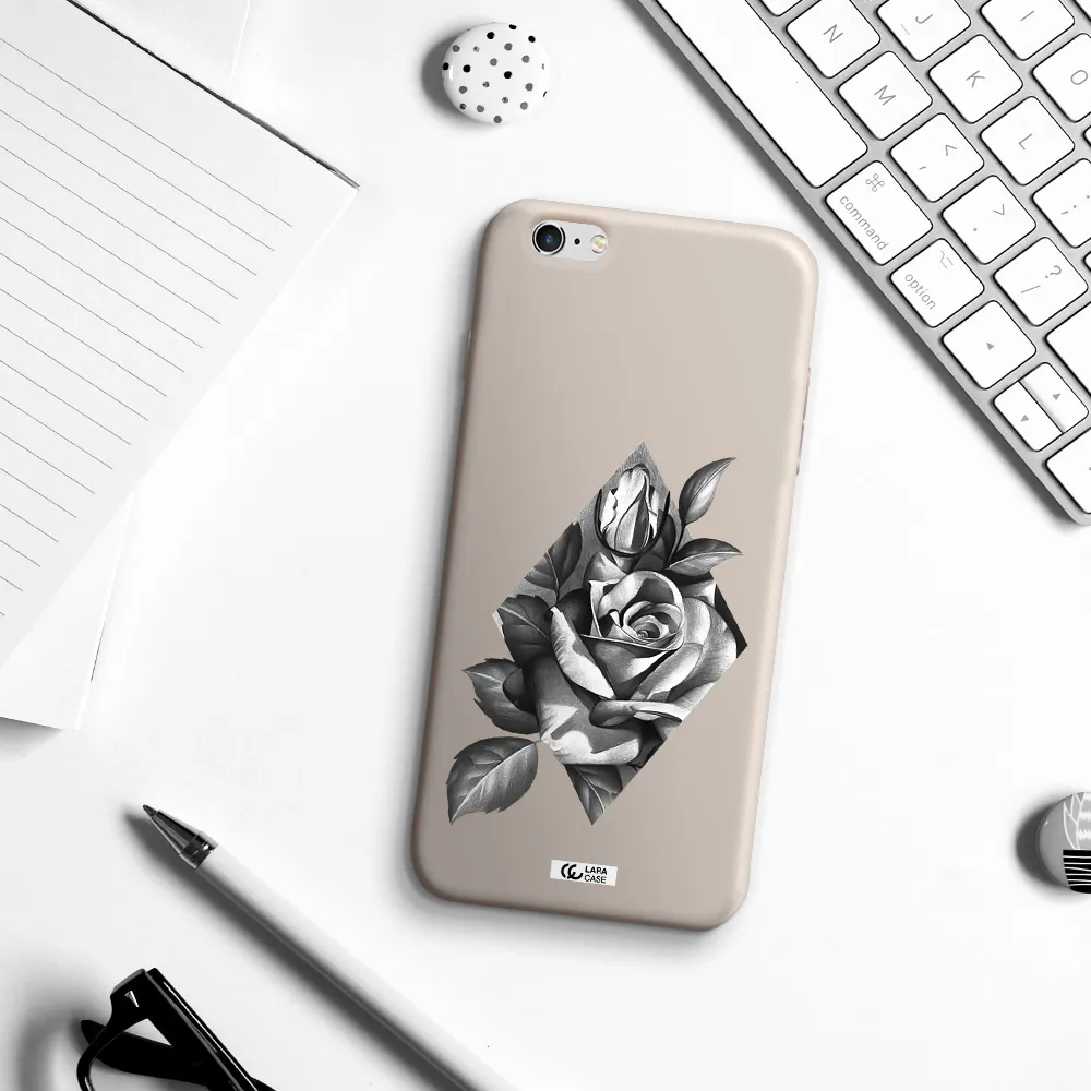 a drawing of a rose Apple iPhone 6 plus Silicone Stone Case