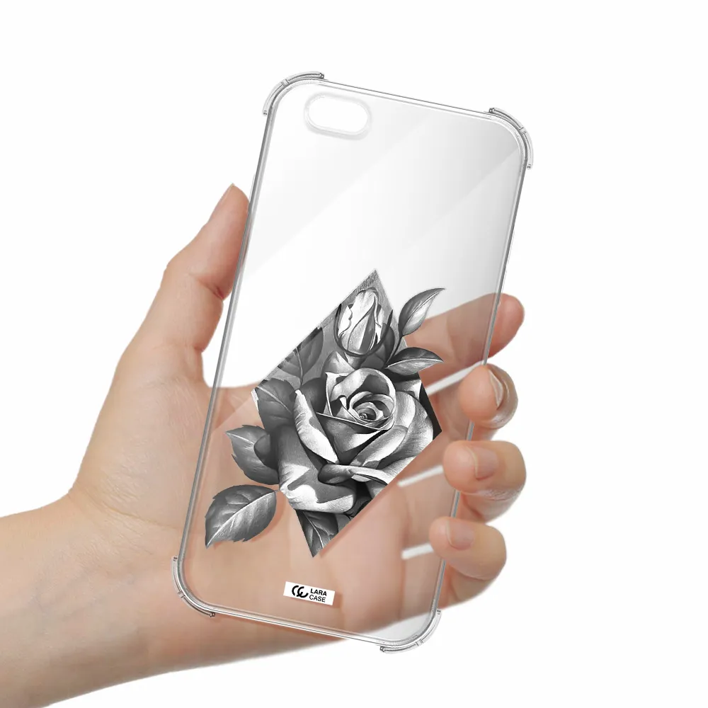 a drawing of a rose Apple iPhone 6 s plus Clear PC Case