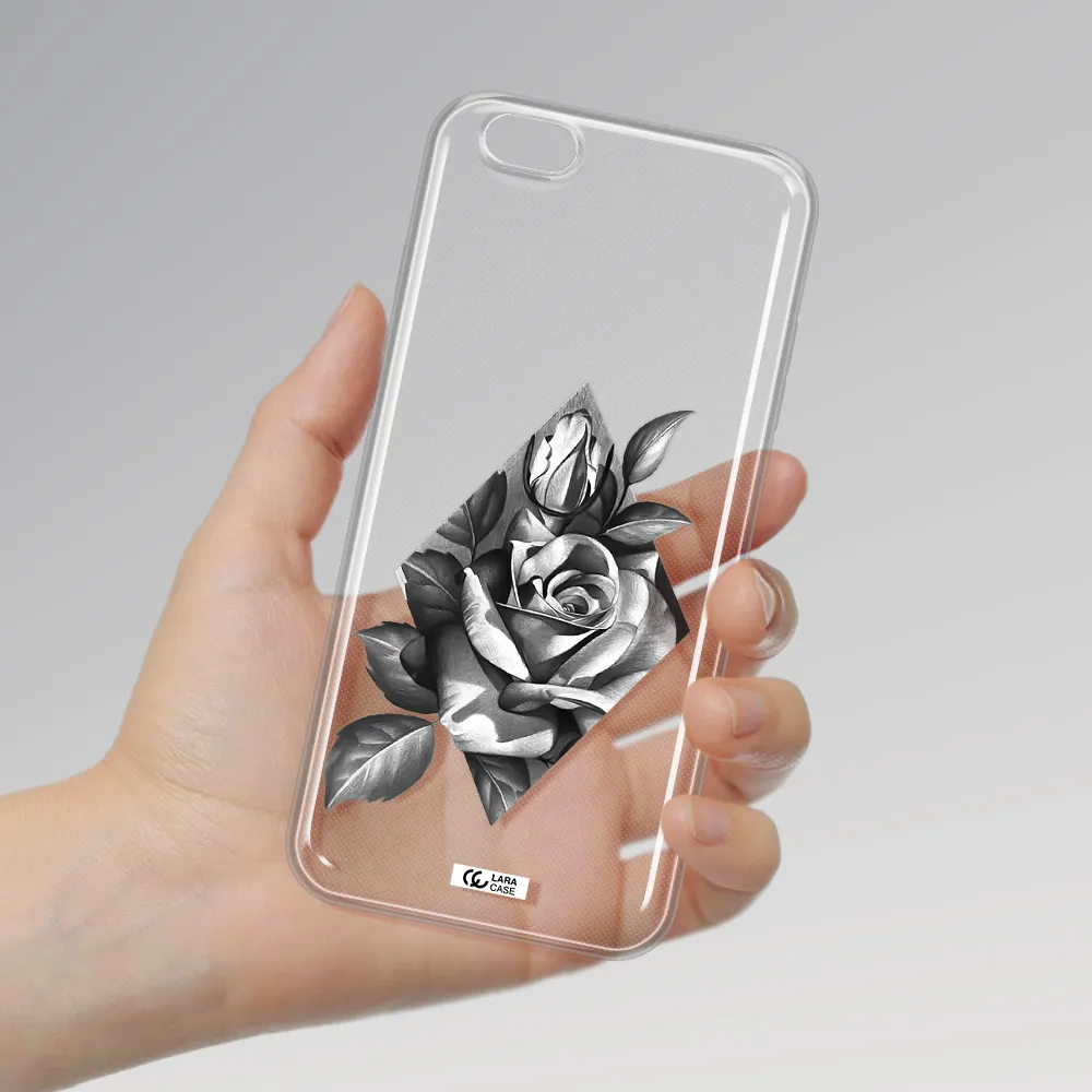 a drawing of a rose Apple iPhone 6 s plus Clear TPU Case