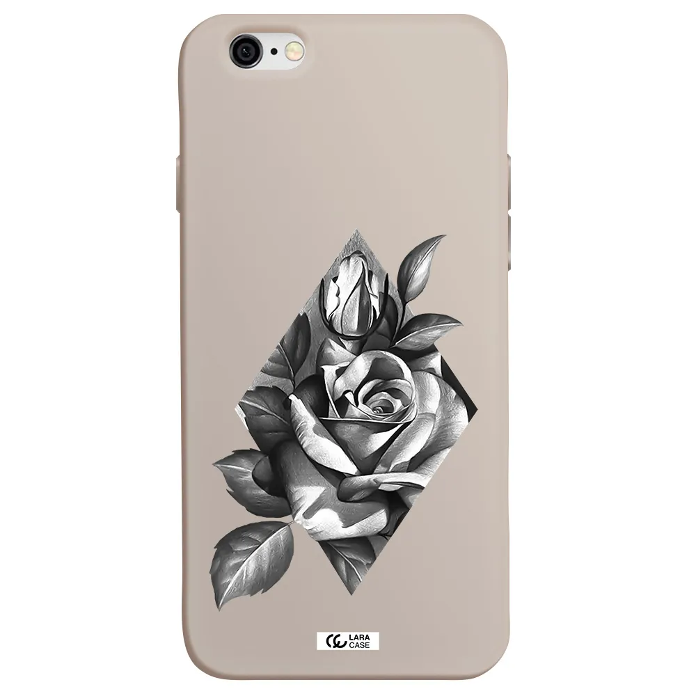 a drawing of a rose Apple iPhone 6 Silicone Stone Case