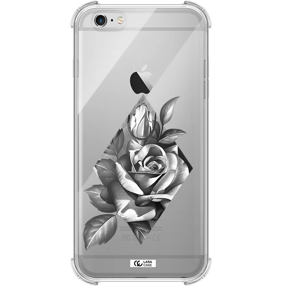a drawing of a rose Apple iPhone 6S Clear PC Case