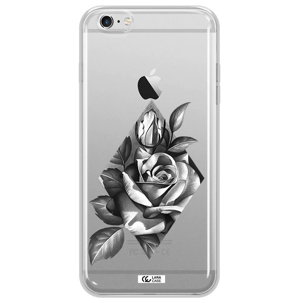 a drawing of a rose Apple iPhone 6S Clear TPU Case