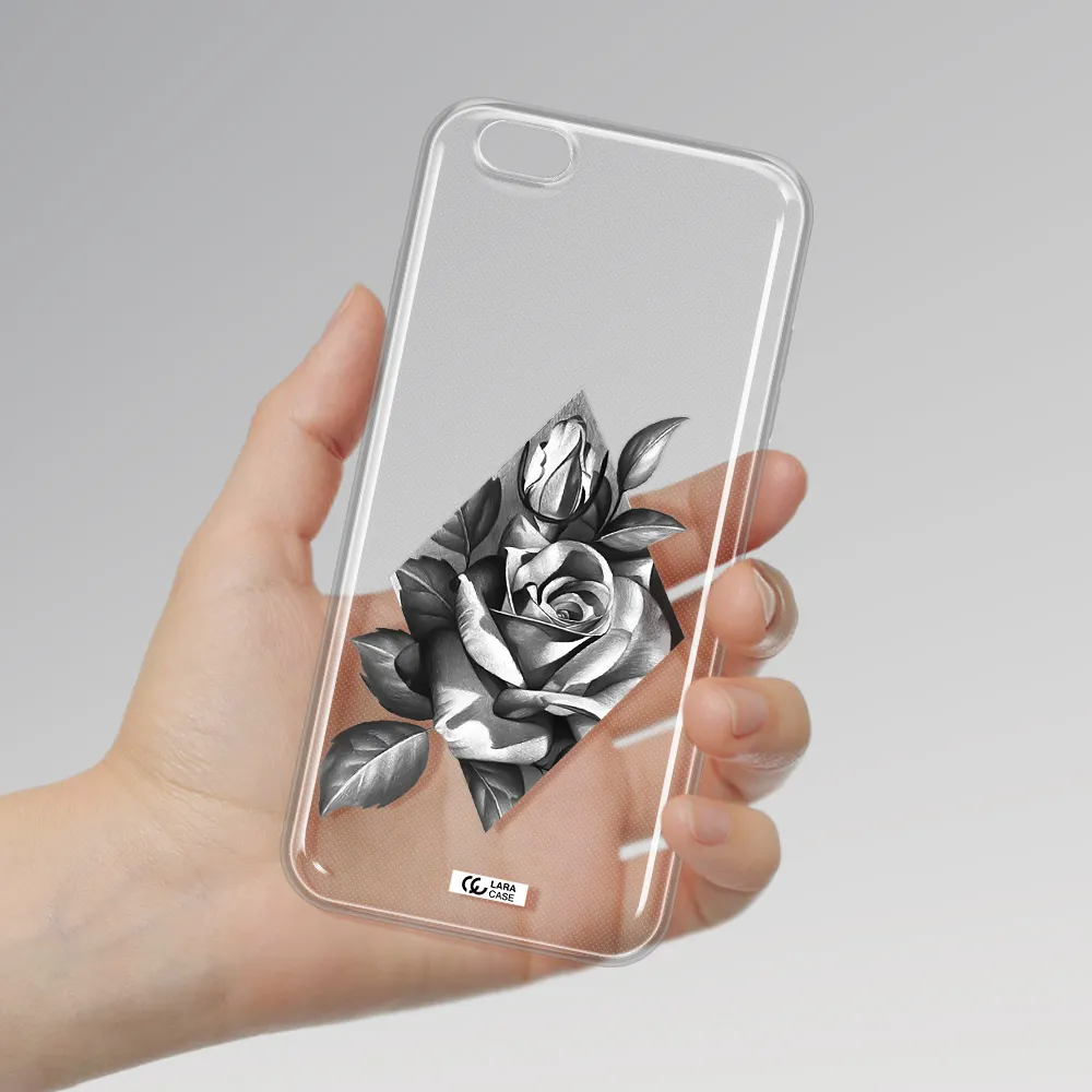 a drawing of a rose Apple iPhone 6S Clear TPU Case