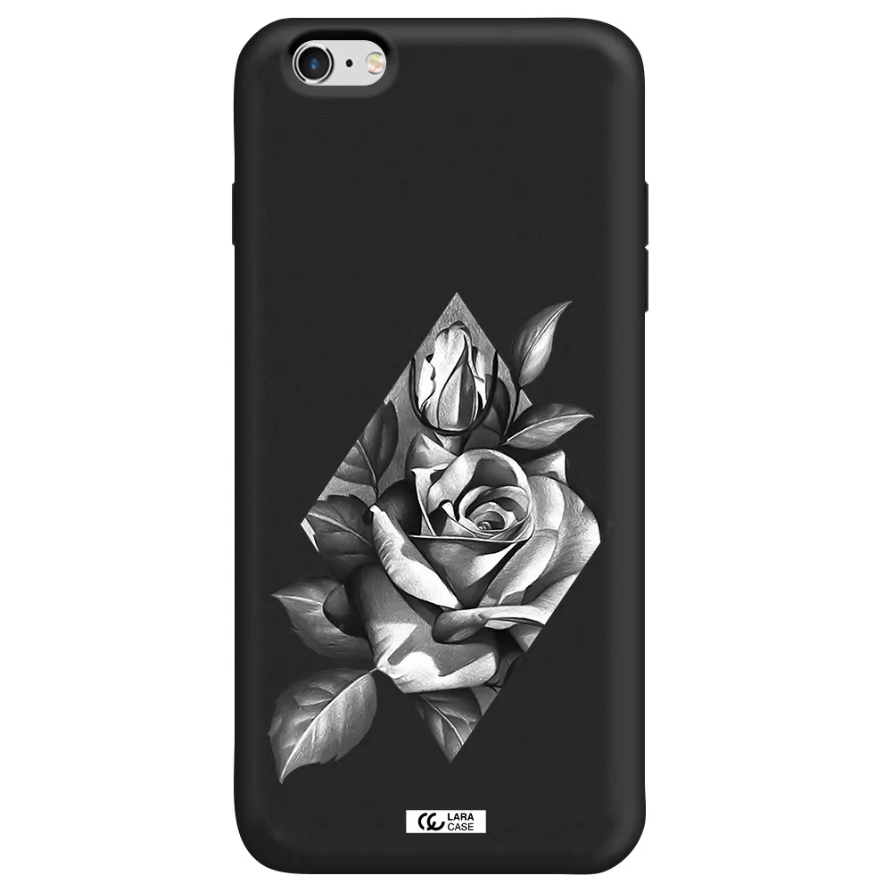 a drawing of a rose Apple iPhone 6S Silicone black Case