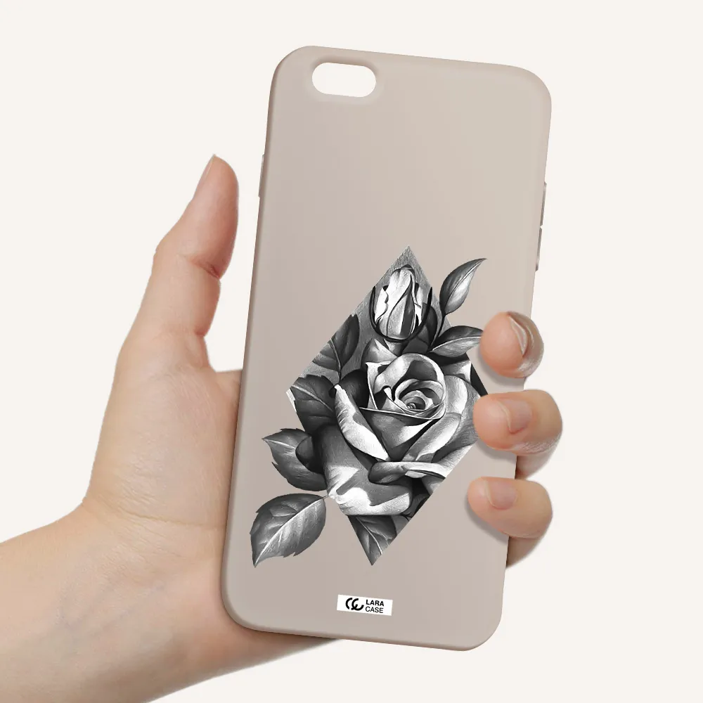 a drawing of a rose Apple iPhone 6S Silicone Stone Case