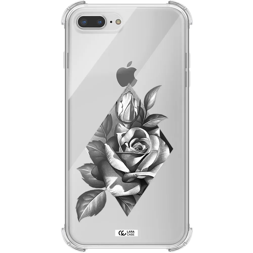 a drawing of a rose Apple iPhone 7 plus Clear PC Case