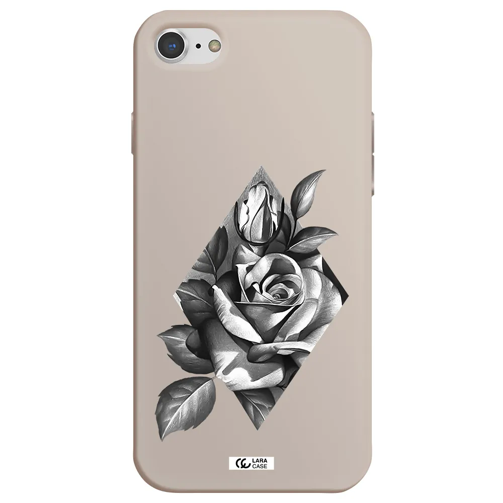 a drawing of a rose Apple iPhone 7 Silicone Stone Case