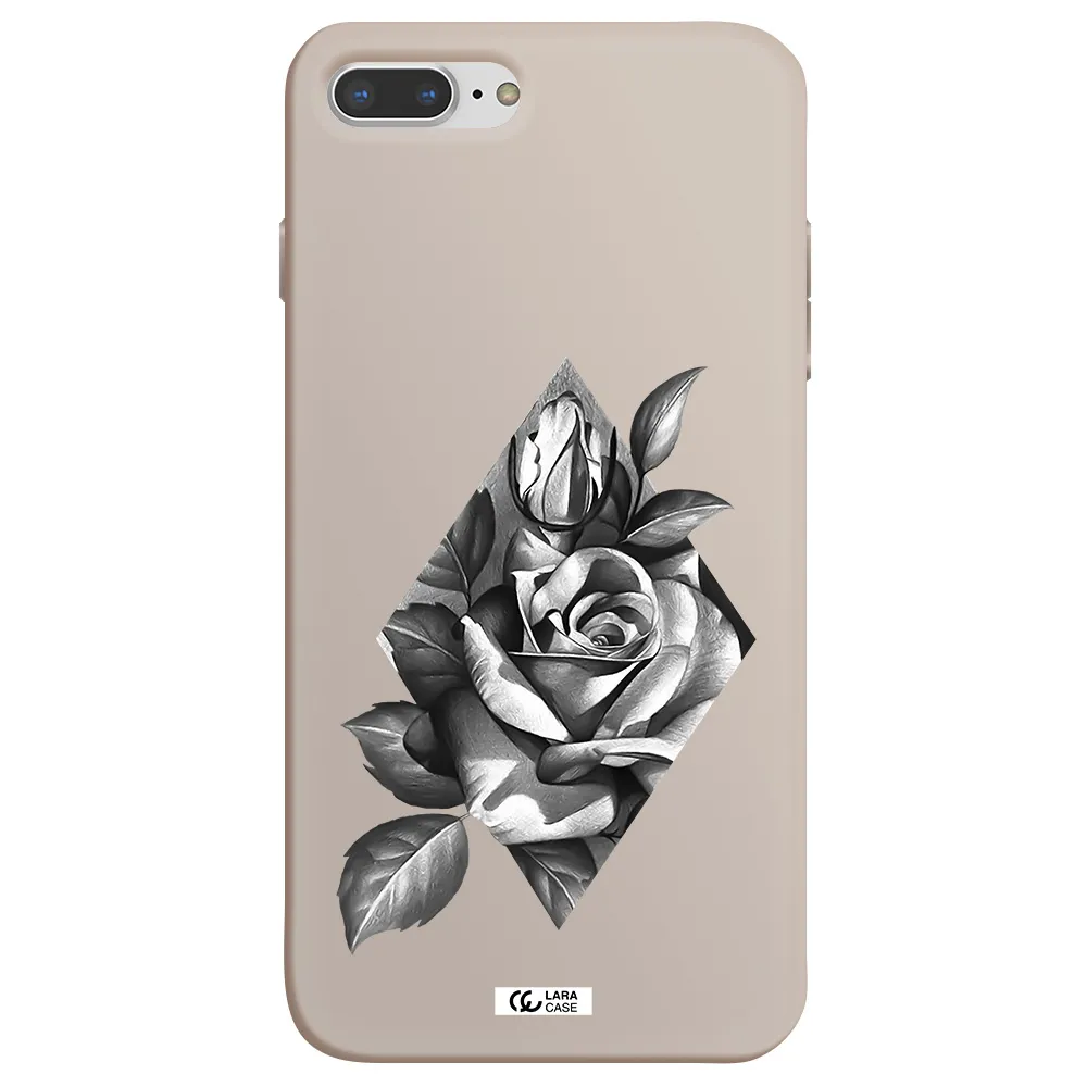 a drawing of a rose Apple iPhone 8 plus Silicone Stone Case
