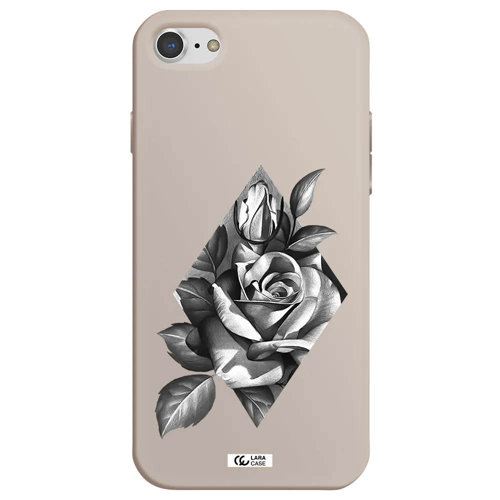 a drawing of a rose Apple iPhone 8 Silicone Stone Case