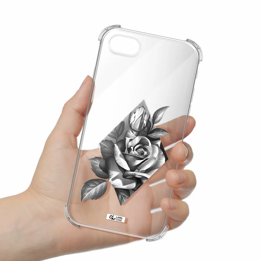 a drawing of a rose Apple iPhone se 2020 Clear PC Case