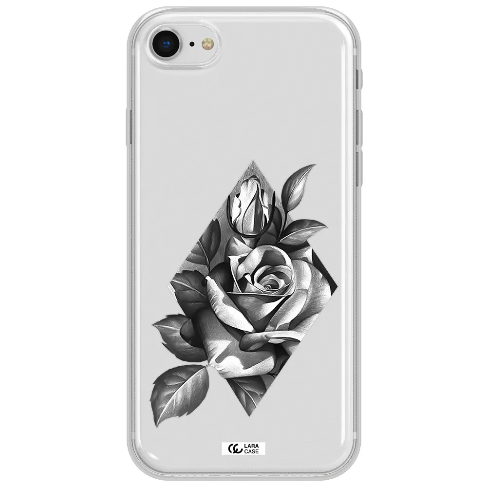 A Drawing Of A Rose Apple Iphone Se 2020 Clear Tpu Case