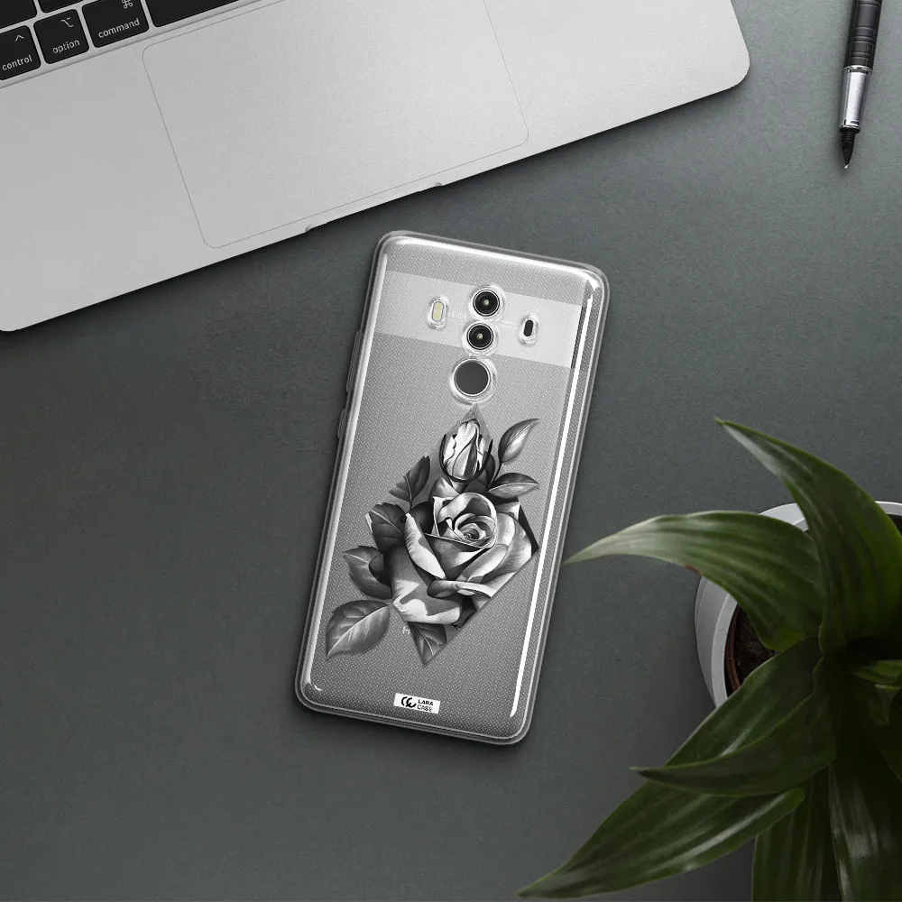 a drawing of a rose Huawei Mate 10 Clear TPU Case